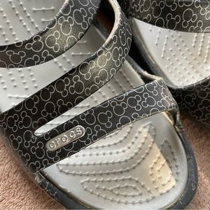 Disney Mickey Mouse womens crocs slide wedge sandals